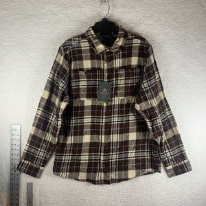 Alpine Design Shirt Men's Large‎ Rich Walnut Plaid Cotton Flannel Button-Up 8239